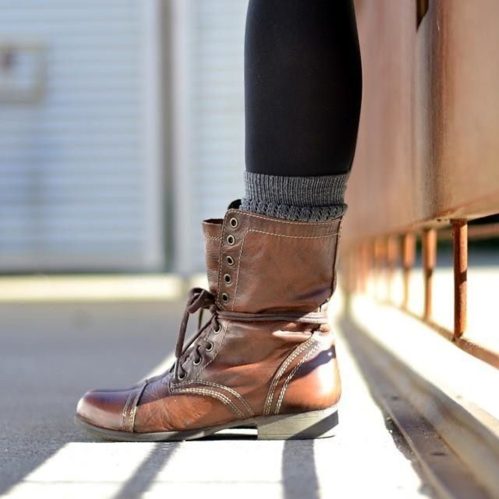 Steve Madden Brown Troopa Combat Boots